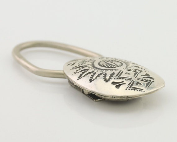 Navajo Hand Stamped Key Chain .925 Silver Handmad… - image 4