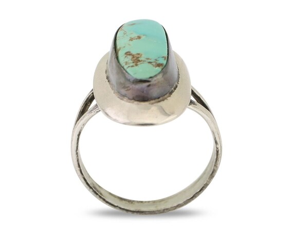 Navajo Ring 925 Silver Kingman Turquoise Artist S… - image 3