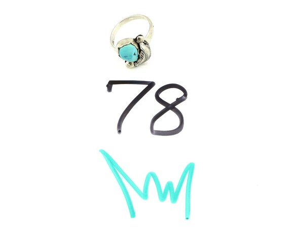 Zuni Ring 925 Silver Natural Blue Turquoise Artis… - image 8