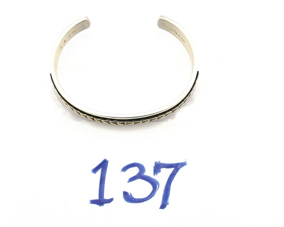 Navajo Bracelet .925 Silver SOLID 14k Yellow Gold… - image 10
