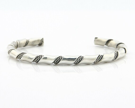 Navajo Bracelet .925 SOLID Silver Handmade Artist… - image 4