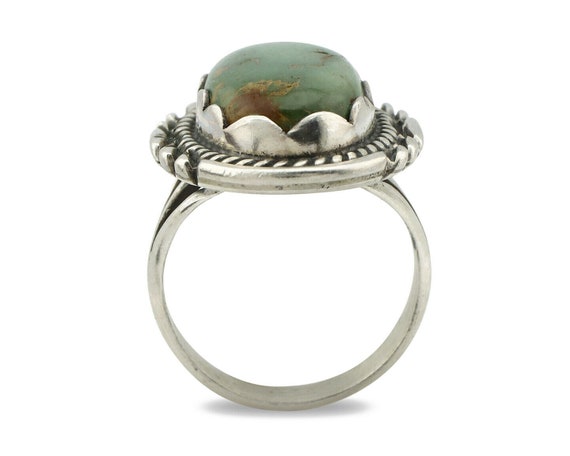 Navajo Ring .925 Silver Natural Green Turquoise S… - image 3