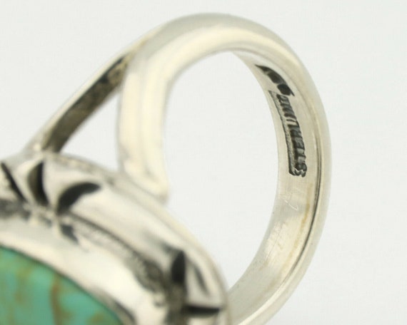 Navajo Ring .925 Silver Natural Mined Turquoise A… - image 7