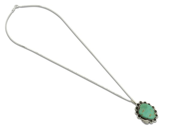 Navajo Necklace .925 Silver Kingman Turquoise Nat… - image 2