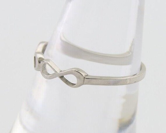 Infinity Heart Promise Ring 925 Solid Silver Size… - image 5