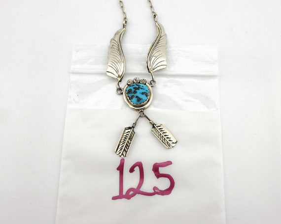 Navajo Necklace .925 Silver Sleeping Beauty Turqu… - image 10