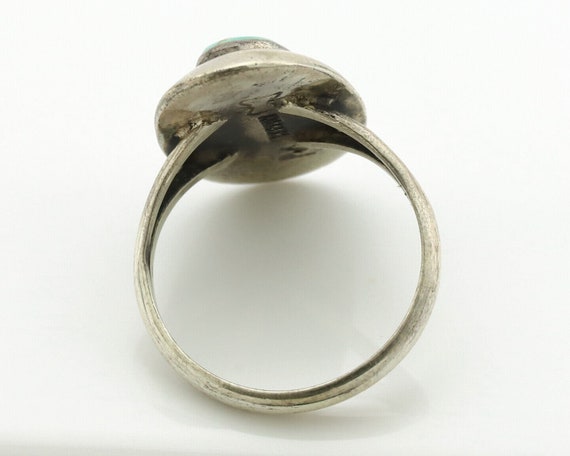 Navajo Ring .925 Silver Kingman Turquoise Artist … - image 6