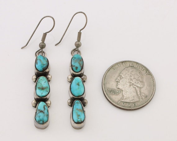 Navajo Handmade Earrings 925 Silver Natural Turqu… - image 6