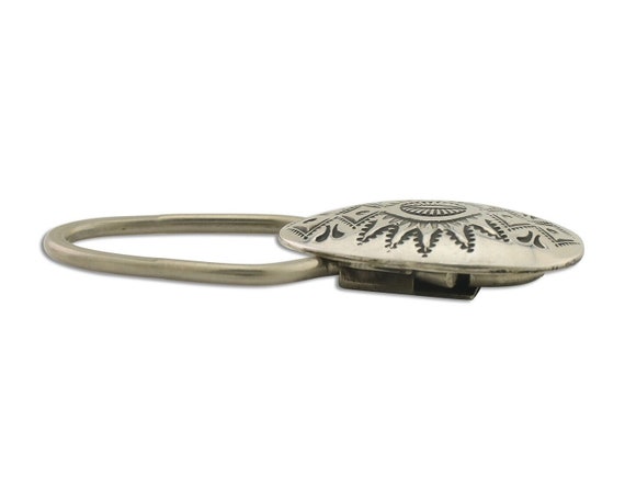 Navajo Hand Stamped Key Chain .925 Silver Handmad… - image 3