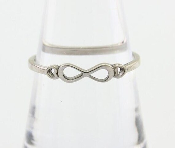 Infinity Heart Promise Ring 925 Solid Silver Size… - image 4