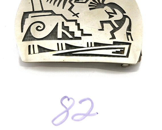 Navajo Belt Buckle .925 SOLID Sterling Silver Handmade 