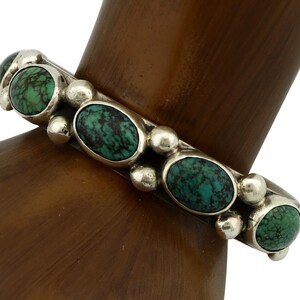 Women&#39;s Navajo .925 Silver Spiderweb Turquoise Artist Signed C Montoya C.80&#39;s
