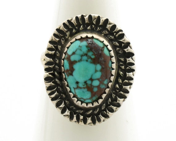 Navajo Ring 925 Silver Bisbee Turquoise Artist Si… - image 4