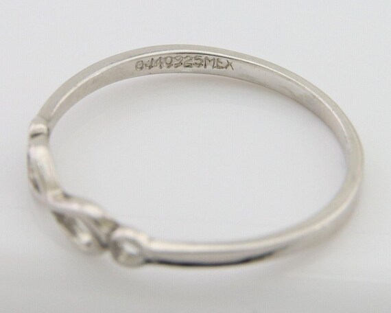 Infinity Heart Promise Ring 925 Solid Silver Size… - image 7
