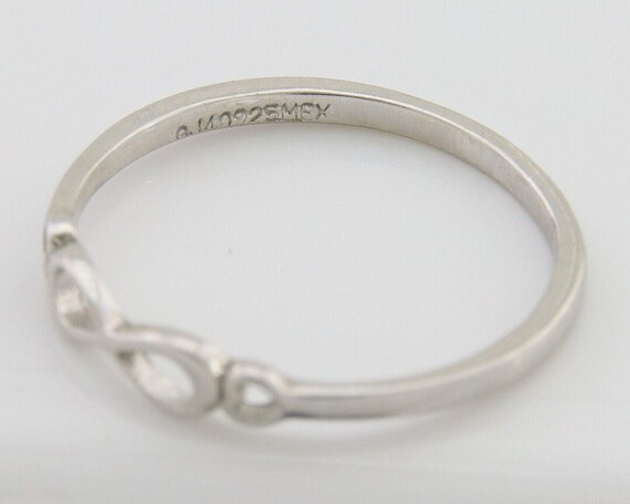 Infinity Heart Promise Ring 925 Solid Silver Size… - image 7