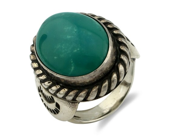 Navajo Ring .925 Silver Blue Green Southwest Turq… - image 1
