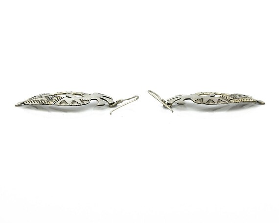 Navajo Dangle Earrings .925 Silver & 14k Solid Ye… - image 5