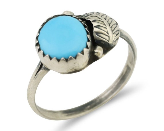 Navajo Ring 925 Silver Sleeping Beauty Turquoise … - image 1