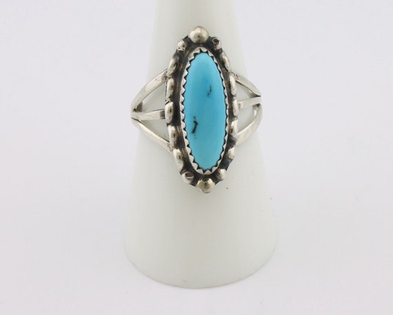 Navajo Ring .925 Silver Sleeping Beauty Turquoise… - image 4