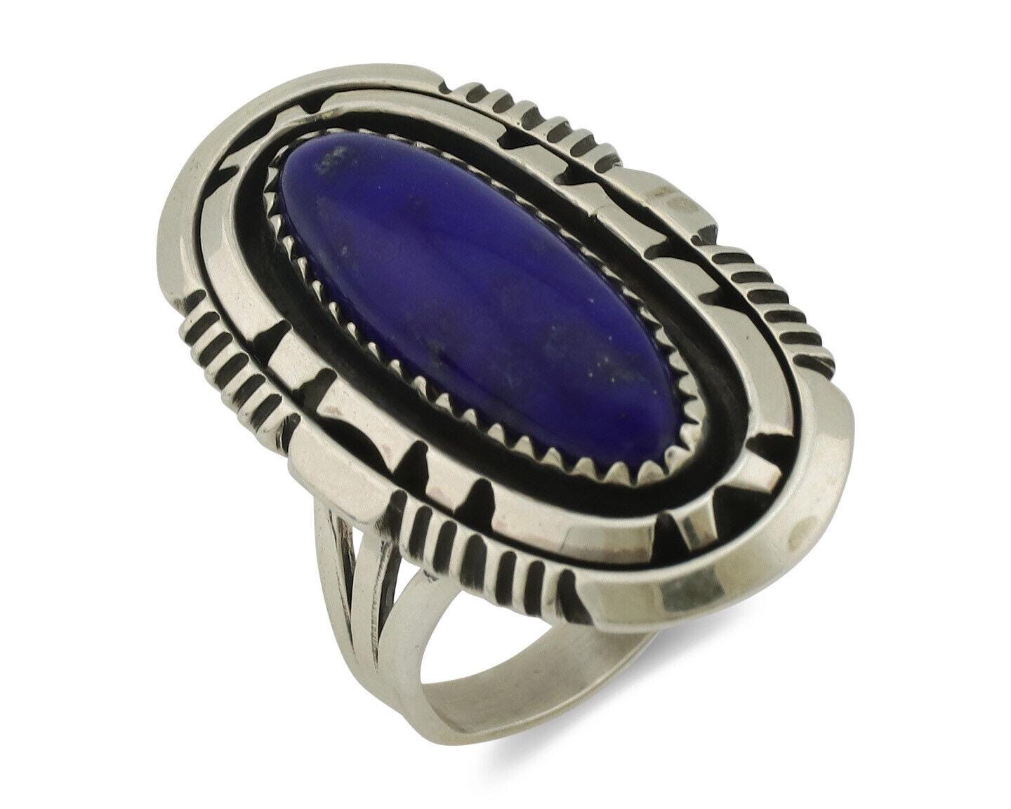 Navajo Ring 925 Silver Natural Lapis Lazuli Artist Signed William