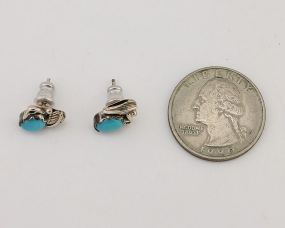 Navajo Handmade Earrings 925 Silver Natural Turqu… - image 6