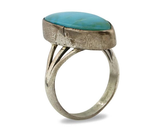 Navajo Ring .925 Silver Arizona Turquoise Native … - image 2