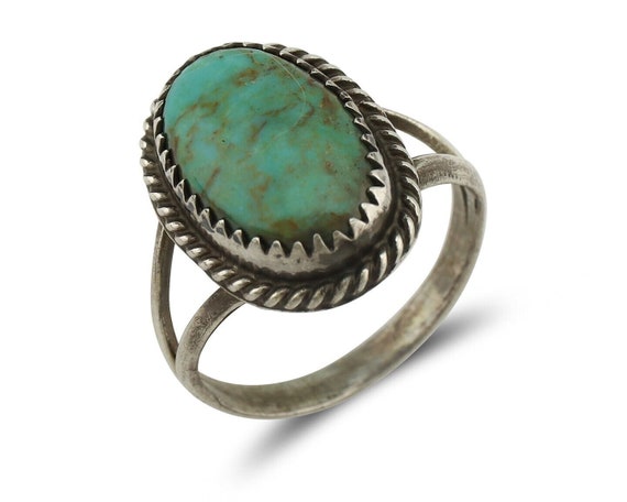 Navajo Handmade Ring 925 Silver Kingman Turquoise… - image 1
