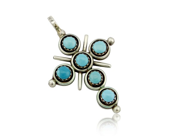 Zuni Natural Turquoise and Coral Reversible 925 S… - image 2