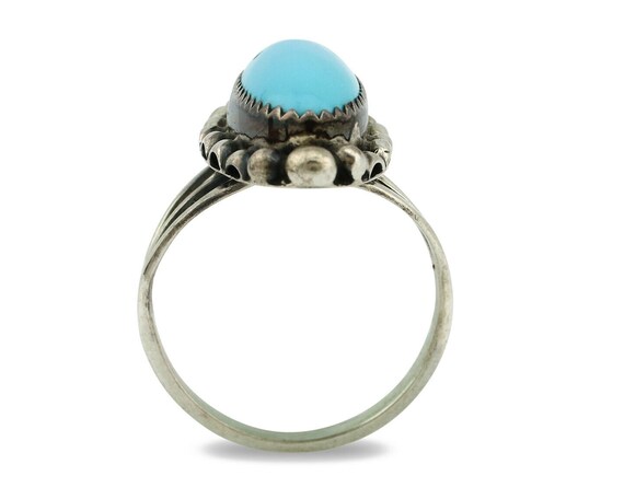 Navajo Ring .925 Silver Natural Blue Turquoise Ar… - image 3