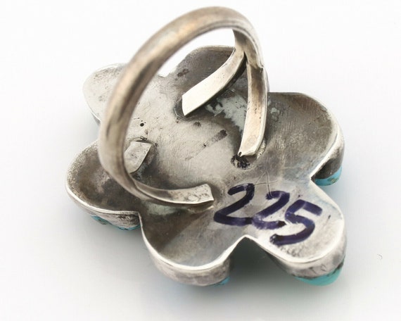 Navajo Old Pawn Ring .925 Silver Kingman Turquois… - image 6