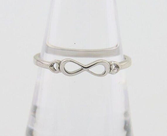 Infinity Heart Promise Ring 925 Solid Silver Size… - image 4