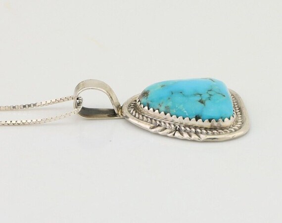 Navajo Handmade Pendant 925 Silver Turquoise Sign… - image 4