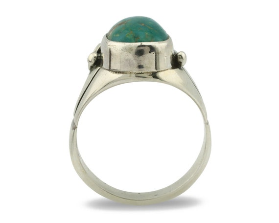 Navajo Ring .925 Silver Green Southwest Turquoise… - image 3