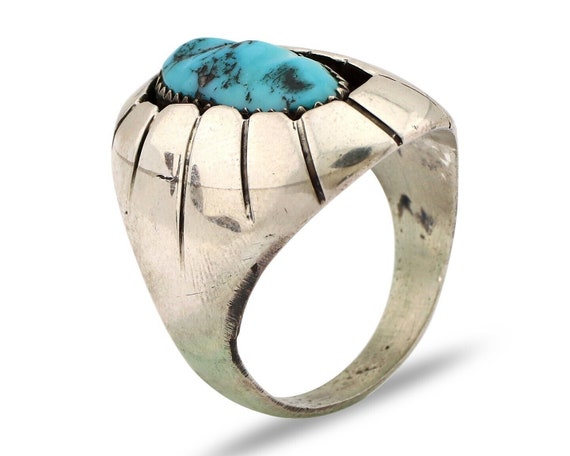 Navajo Ring 925 Silver Blue Sleeping Beauty Turqu… - image 2