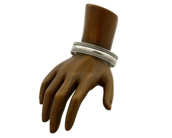 Navajo Bracelet .925 Silver Handmade Hand Stamped… - image 3