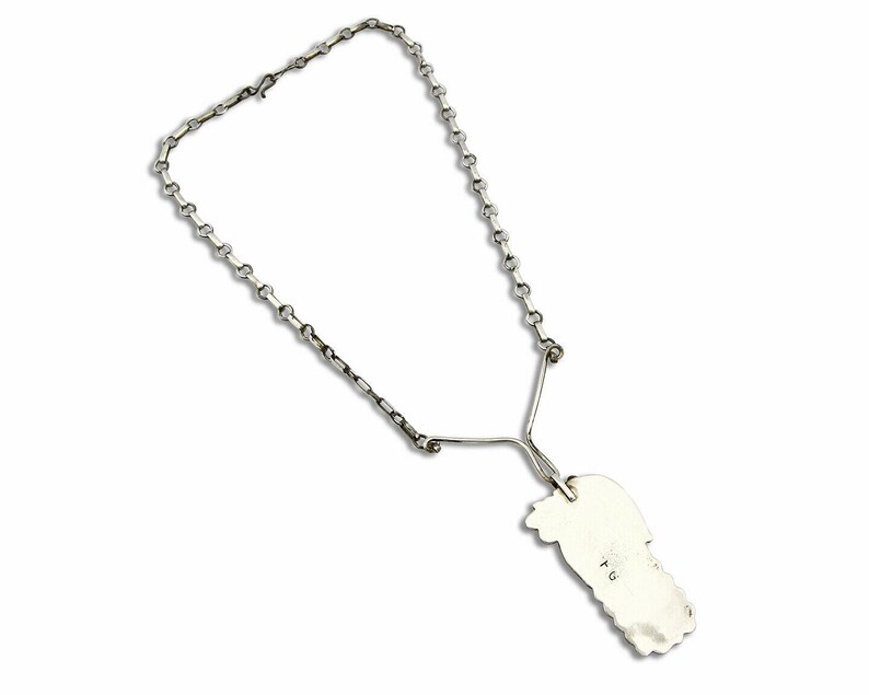 Navajo Artist FG .925 Silver Natural Blue Turquoise Handmade Necklace image 2