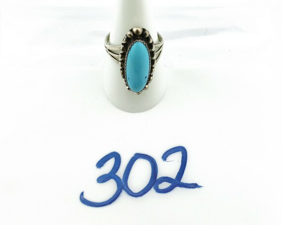 Navajo Ring .925 Silver Natural Blue Turquoise Ar… - image 8