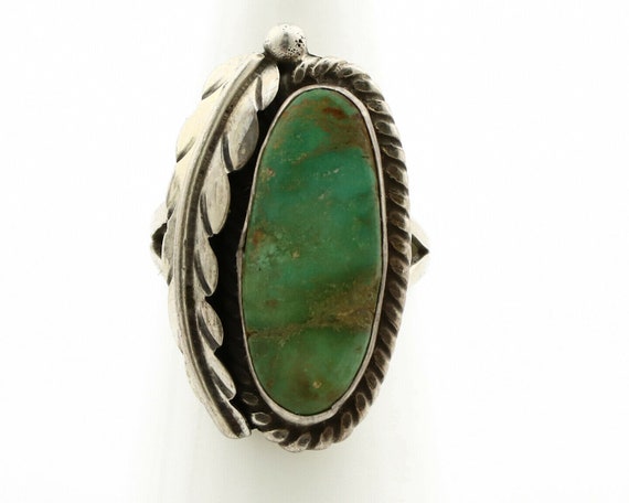 Navajo Ring .925 Silver Royston Turquoise Signed … - image 4