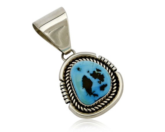 Navajo Handmade .925 Sterling Silver Blue Turquoi… - image 1