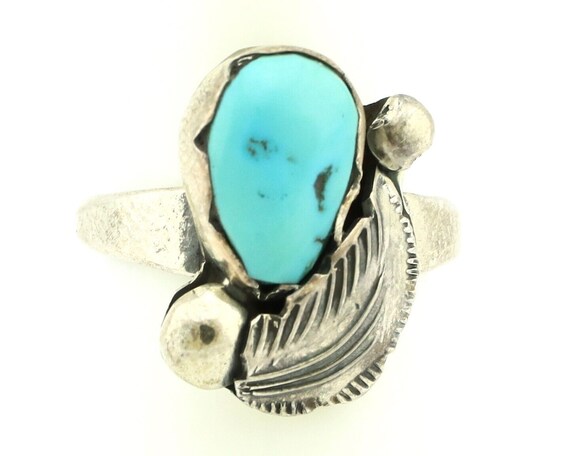 Zuni Ring 925 Silver Natural Blue Turquoise Artis… - image 4