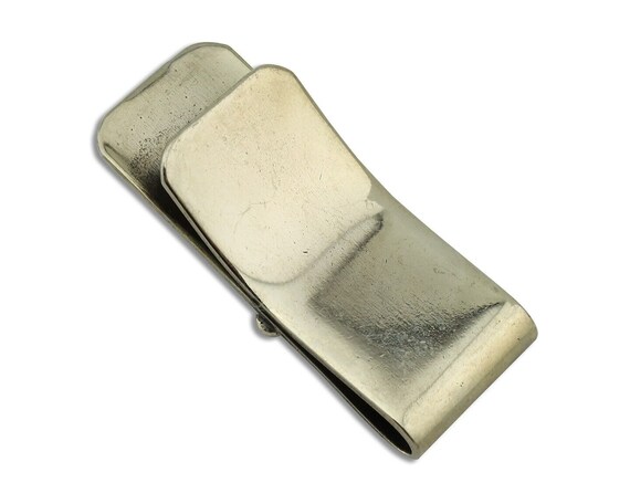 Navajo Money Clip 925 Silver & 999 Nickel Turquoi… - image 2