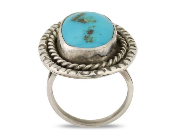 Navajo Handmade Ring 925 Silver Turquoise Native … - image 3
