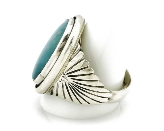 Navajo Ring .925 Silver Turquoise Handmade Signed… - image 5