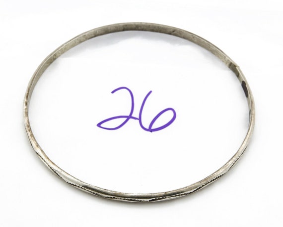 Women's Navajo Bracelet .925 Silver 3.5 mm Wide H… - image 8