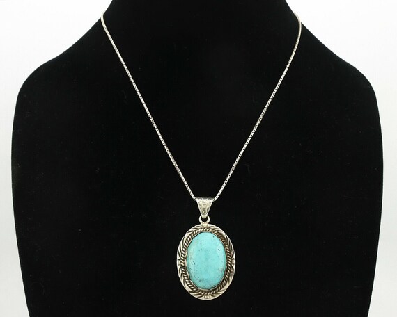 Navajo Handmade Pendant Necklace .925 Silver Arti… - image 8