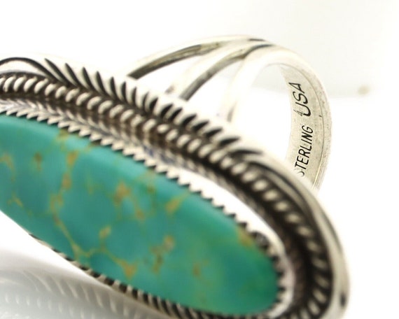 Navajo Ring 925 Silver Natural Mined Turquoise Ar… - image 7