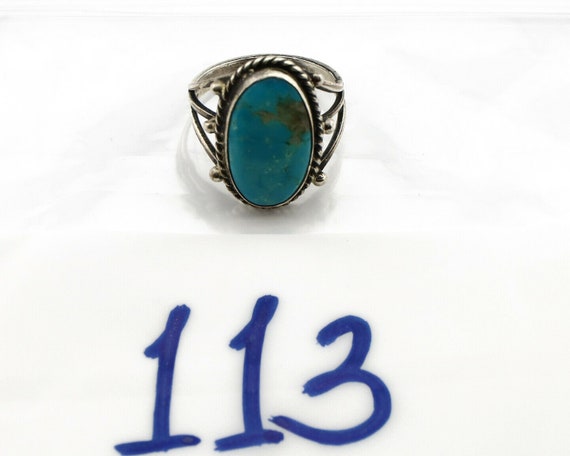 Navajo Ring .925 Silver Morenci Turquoise Native … - image 9