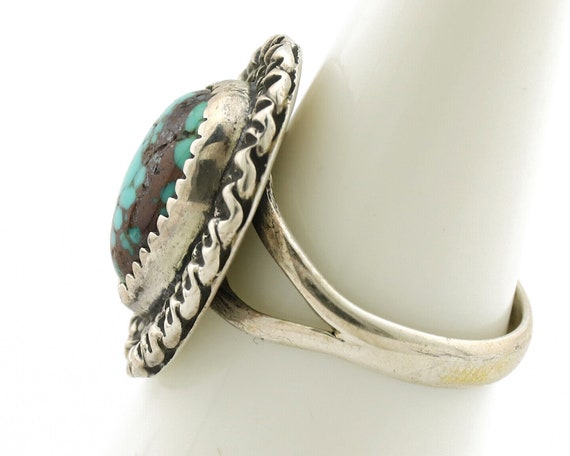 Navajo Ring 925 Silver Bisbee Turquoise Artist Si… - image 5