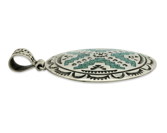 Navajo Necklace .925 Silver Kingman Turquoise Sta… - image 3