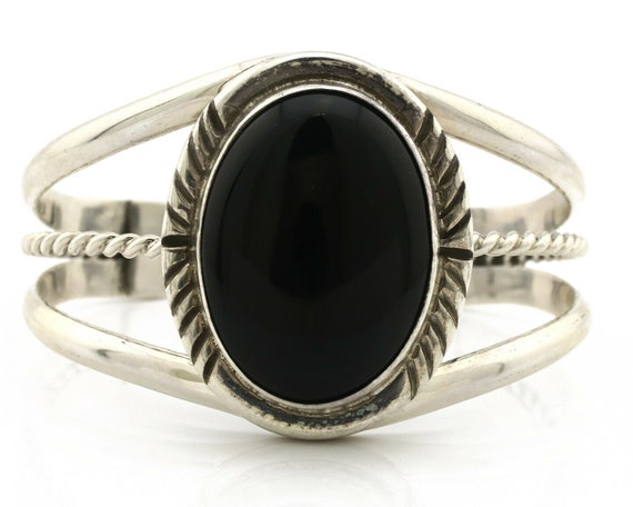 Navajo Bracelet .925 Silver Black Onyx Artist Nat… - image 4